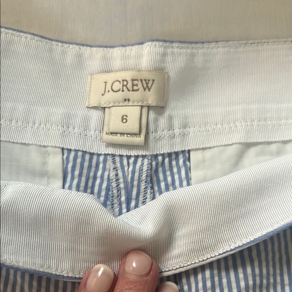 J. Crew Light Blue 100% Cotton Pinstripe Shorts Tailored Fit - Picture 6 of 10